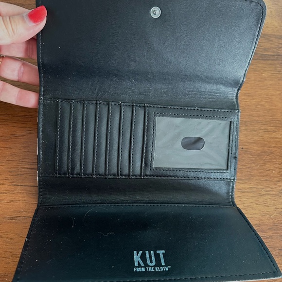 KUT from the Kloth Black & White Vegan Leather Wallet - Picture 3 of 6